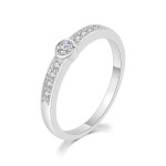 Dainty Rose Gold Crystal Ring for Women