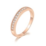 Dainty Rose Gold Crystal Ring for Women