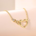 Crystal Heart Pendant Necklace for Women, Gold Color Choker