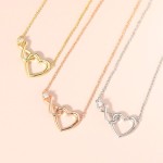 Crystal Heart Pendant Necklace for Women, Gold Color Choker