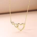 Crystal Heart Pendant Necklace for Women, Gold Color Choker