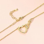 Crystal Heart Pendant Necklace for Women, Gold Color Choker