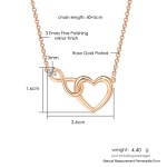Crystal Heart Pendant Necklace for Women, Gold Color Choker