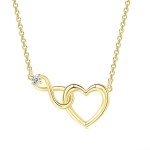 Crystal Heart Pendant Necklace for Women, Gold Color Choker