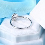 Opal Stone Ring for Women, Simple Classic Round White Gold Color