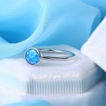 Opal Stone Ring for Women, Simple Classic Round White Gold Color