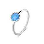 Opal Stone Ring for Women, Simple Classic Round White Gold Color