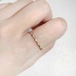 Dainty Geometric Cubic Zirconia Gold Rings for Women