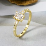 Dainty Geometric Cubic Zirconia Gold Rings for Women