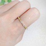 Dainty Geometric Cubic Zirconia Gold Rings for Women