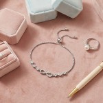 Adjustable Rose Gold Infinity Bracelet with Shiny Zirconia for Women