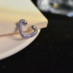Heart Zircon Clip-On Ear Cuff for Women