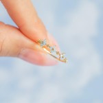 Gold Color Opal Clover Ring for Women Thin Aesthetic Fashion Jewelry