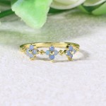Gold Color Opal Clover Ring for Women Thin Aesthetic Fashion Jewelry