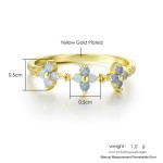 Gold Color Opal Clover Ring for Women Thin Aesthetic Fashion Jewelry