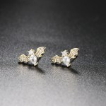 Cute Bat Stud Earrings for Women Gold Color Zirconia Gothic Cartilage Jewelry