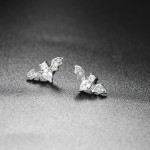 Cute Bat Stud Earrings for Women Gold Color Zirconia Gothic Cartilage Jewelry