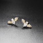 Cute Bat Stud Earrings for Women Gold Color Zirconia Gothic Cartilage Jewelry