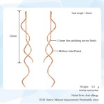 Simple Spiral Earrings for Women Rose Gold Fashion Jewelry