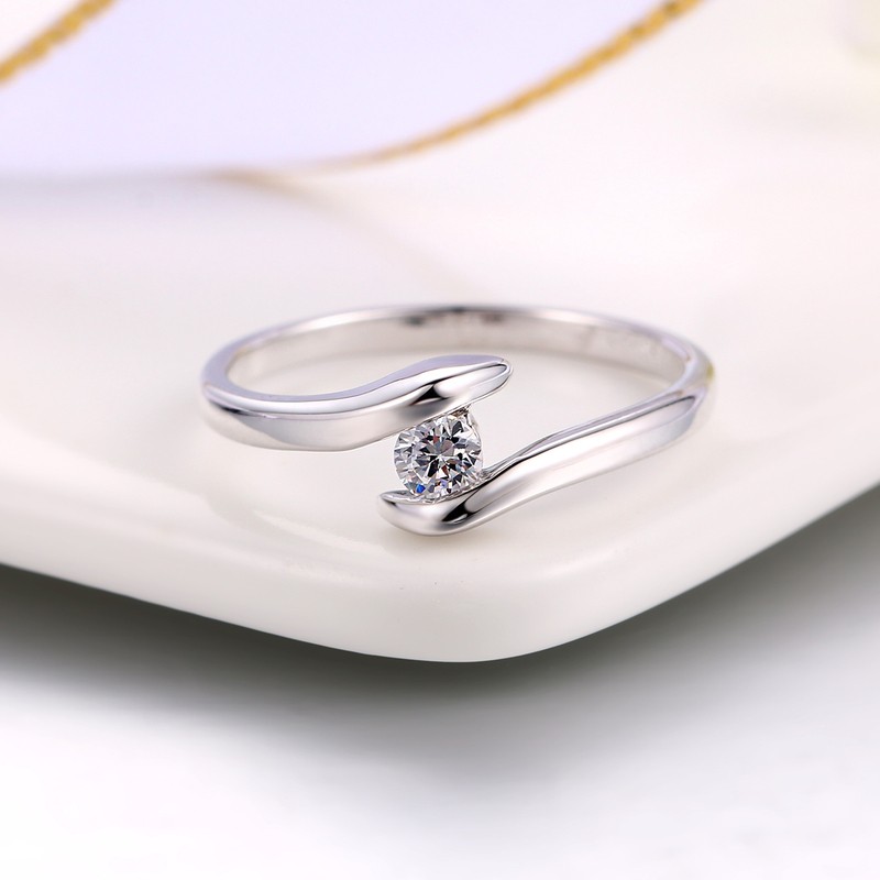 Crystal Ring in Silver Tone with Austrian Crystals, Full Sizes