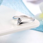 Crystal Ring in Silver Tone with Austrian Crystals, Full Sizes