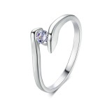 Crystal Ring in Silver Tone with Austrian Crystals, Full Sizes