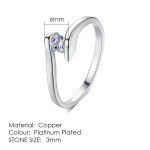 Crystal Ring in Silver Tone with Austrian Crystals, Full Sizes