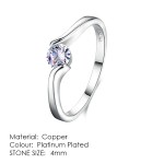 Crystal Ring in Silver Tone with Austrian Crystals, Full Sizes