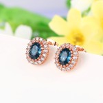 Colorful Crystal Heart & Geometric Stud Earrings for Women