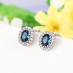 Colorful Crystal Heart & Geometric Stud Earrings for Women