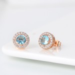 Colorful Crystal Heart & Geometric Stud Earrings for Women