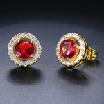 Colorful Crystal Heart & Geometric Stud Earrings for Women