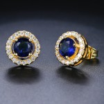 Colorful Crystal Heart & Geometric Stud Earrings for Women