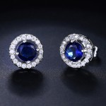 Colorful Crystal Heart & Geometric Stud Earrings for Women