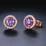 Colorful Crystal Heart & Geometric Stud Earrings for Women