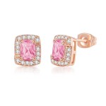 Colorful Crystal Heart & Geometric Stud Earrings for Women