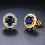 Colorful Crystal Heart & Geometric Stud Earrings for Women