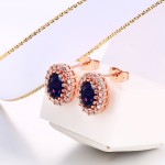 Colorful Crystal Heart & Geometric Stud Earrings for Women