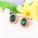 Colorful Crystal Heart & Geometric Stud Earrings for Women
