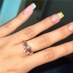 Rose Gold Crystal Crown Ring for Women