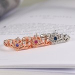 Rose Gold Crystal Crown Ring for Women