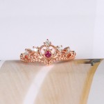 Rose Gold Crystal Crown Ring for Women