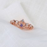 Rose Gold Crystal Crown Ring for Women