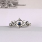 Rose Gold Crystal Crown Ring for Women