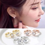 Classic Six-Claw Clear Cubic Zirconia Stud Earrings in Rose Gold