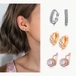 Classic Six-Claw Clear Cubic Zirconia Stud Earrings in Rose Gold