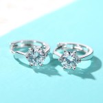 Classic Six-Claw Clear Cubic Zirconia Stud Earrings in Rose Gold