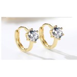 Classic Six-Claw Clear Cubic Zirconia Stud Earrings in Rose Gold