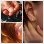 Simple Round Stud Earrings with Austrian Crystal in Rose Gold