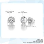 Simple Round Stud Earrings with Austrian Crystal in Rose Gold